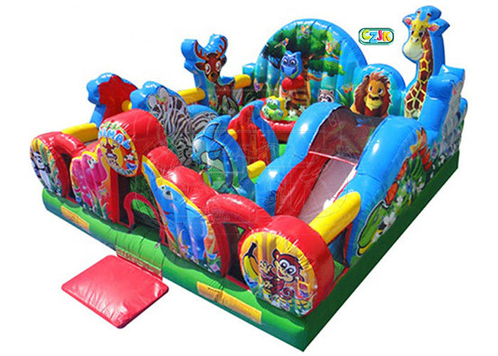 Animal Kingdom Theme Inflatable Toddler Playground / Kids Inflatable Playground